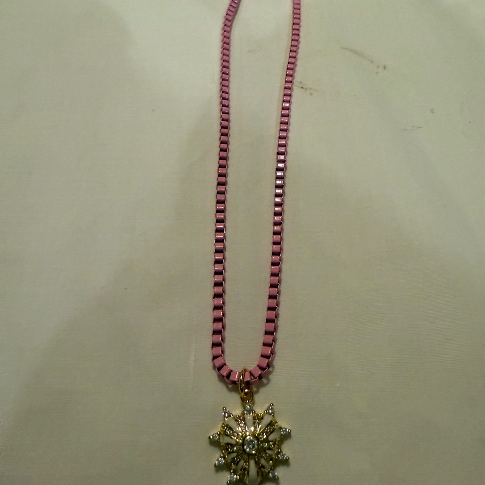 Pink and Gold Star Pendant Necklace